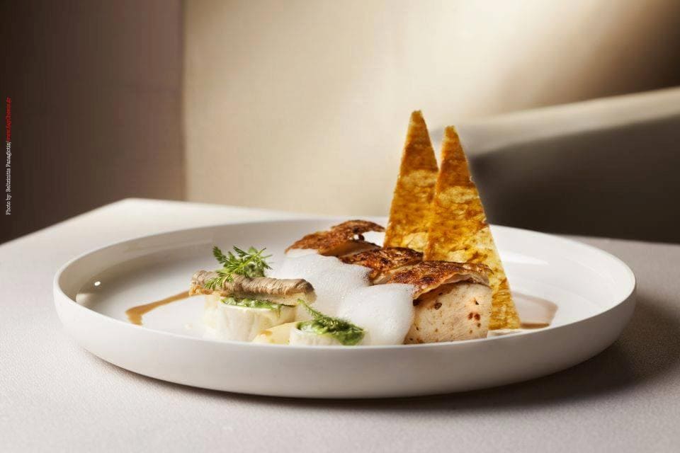 World Culinary Awards 2022 - Gastronomy Tours plate with special food from botrinis restaurant Gastronomy Tours - Gastronomy Tours